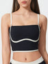 Millennia Contrast Trim Square Neck Active Cami with Detachable Chest Pads - Odaingerous